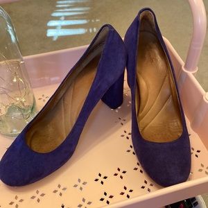 Clarks Blue Suede Heels